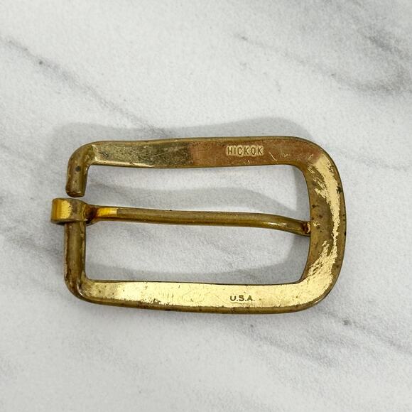 Hickok USA Vintage Small Gold Tone Simple Basic Belt Buckle - Picture 5 of 9